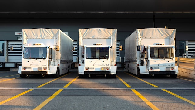 Trucks at loading dock